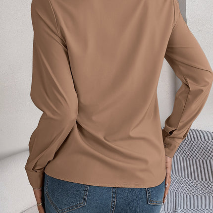 V-Neck Long Sleeve Blouse