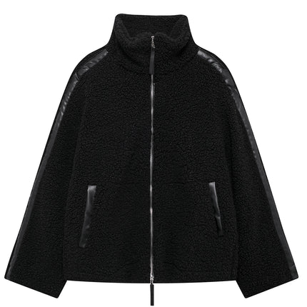 Zip Up Turtleneck Long Sleeve Plush Jacket