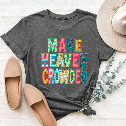 Letter Round Neck Short Sleeve T-Shirt