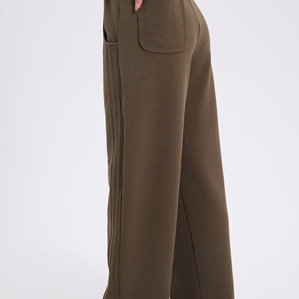 Basic Bae Elastic Waist Straight Leg Pants with Pockets