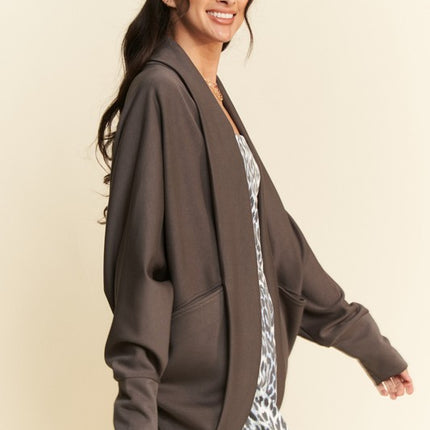 Davi & Dani Dolman Long Sleeve Open Front Jacket