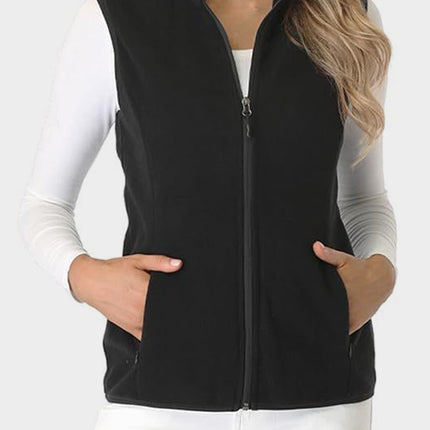 Zip Up Turtleneck Vest with Pockets