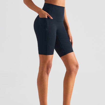 Pocketed High Waist Active Shorts