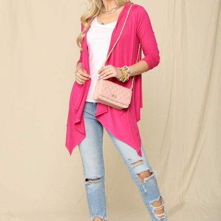 Celeste Full Size Open Front Knit Cardigan