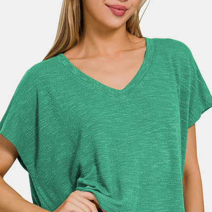 Zenana V-Neck Short Sleeve T-Shirt