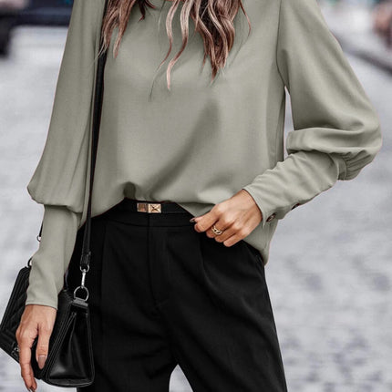 Round Neck Long Sleeve Blouse