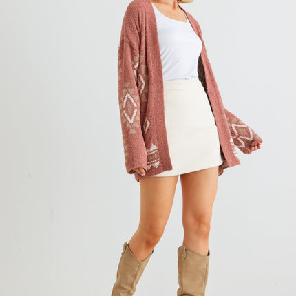 VERYJ/LOVERICHE Open Front Long Sleeve Cardigan