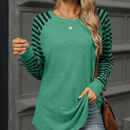 Striped Round Neck Long Sleeve T-Shirt