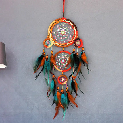 2023 New Dream catchers Retro 5 Ring Dream Catchers Home Decoration Indians Natural Stone Tree of Life Dreamcatcher Wall Hanging