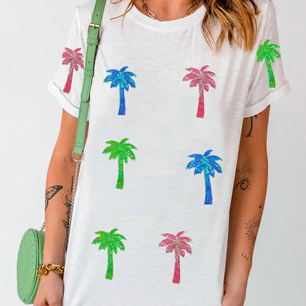 Coconut Palm Round Neck Short Sleeve T-Shirt