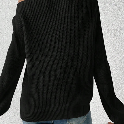 Honey Single Shoulder Long Sleeve Sweater