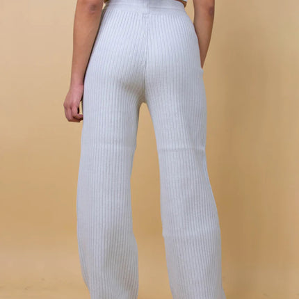 Ribbed Wide Leg Sweater Pants