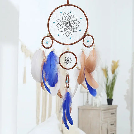 2023 New Dream catchers Retro 5 Ring Dream Catchers Home Decoration Indians Natural Stone Tree of Life Dreamcatcher Wall Hanging