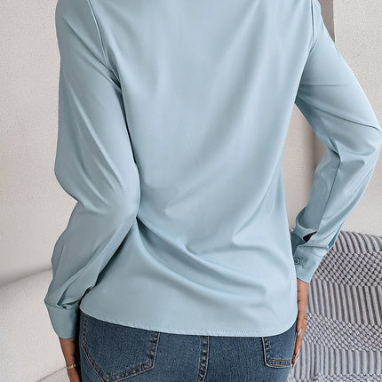 V-Neck Long Sleeve Blouse