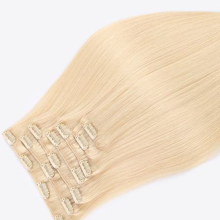 18" 120g Clip-In Hair Extensions Indian Human Hair in Blonde