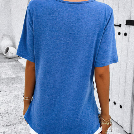 Half Zip Half Sleeve T-Shirt