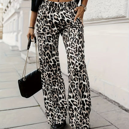 Full Size Animal Print Elastic Waist Pants