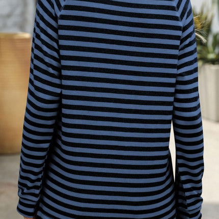 Striped Round Neck Long Sleeve T-Shirt