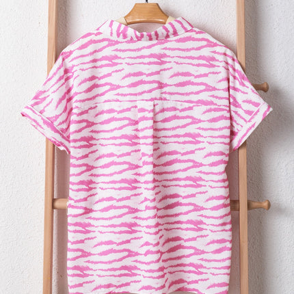 Printed V-Neck Short Sleeve T-Shirt