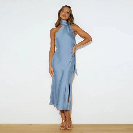 Halter Elegant Dress Women Bodycon Cocktail Long Evening Dresses Ladies Summer Elegant Luxury Maxi Long Sexy Party Dresses