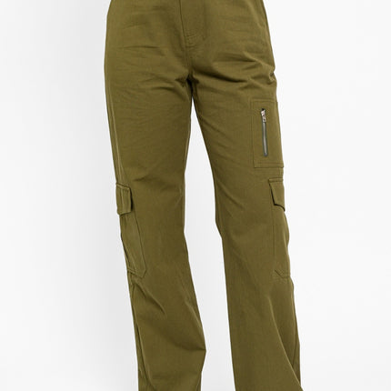 Tasha Apparel High Waisted Wide Leg Cargo Pants with Pockets