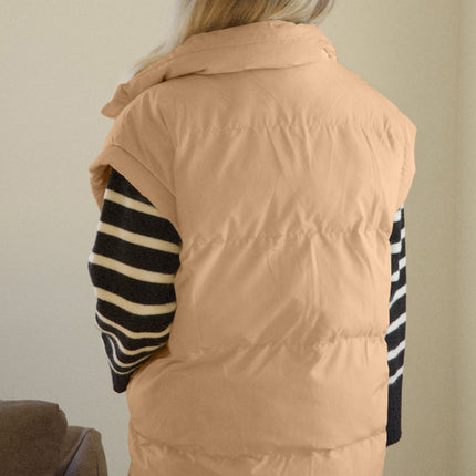 Zip Up Vest Coat with Pockets