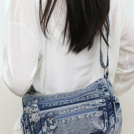 Adjustable Strap Denim Crossbody Bag