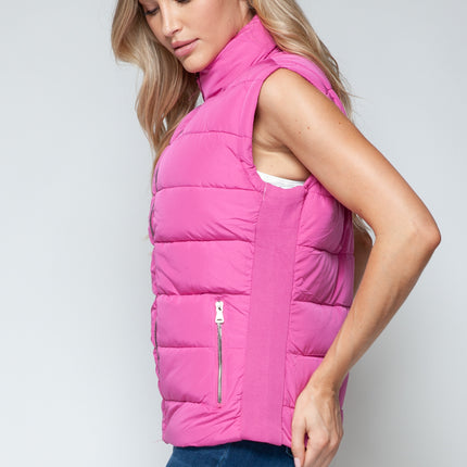 Snobbish Zip Up Turtleneck Vest with Pockets