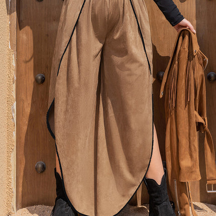 Plus Size Slit Wide Leg Pants