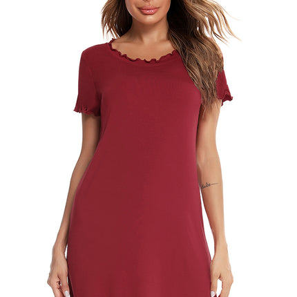 Round Neck Short Sleeve Lounge Dress