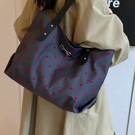 Polyester Bow Polka Dot Tote Bag