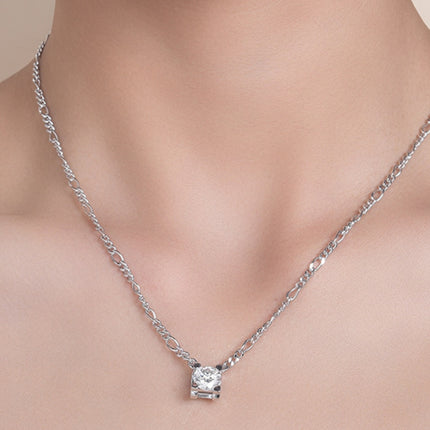 2 Carat Moissanite 925 Sterling Silver Pendant Necklace