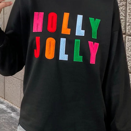 HOLLY JOLLY Round Neck Long Sleeve Top