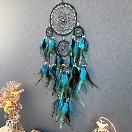 2023 New Dream catchers Retro 5 Ring Dream Catchers Home Decoration Indians Natural Stone Tree of Life Dreamcatcher Wall Hanging