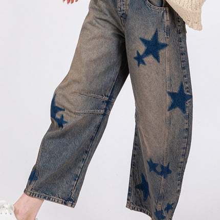 SAGE + FIG Star Wide Leg Jeans with Pockets