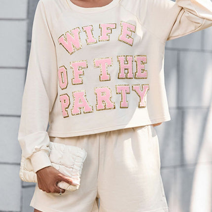 WIFE OF THE PARTY Round Neck Top and Shorts Set