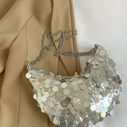 Sequin Chain Crossbody Bag