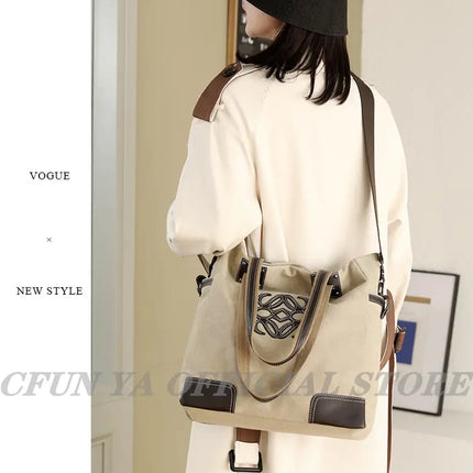 CFUN YA Trend Canvas Tote Bags For Women Female Shoulder Bag Messenger Pack Large Top Handle Bag Handbags Mummy Bolsa Feminina - Vickie Lynn's