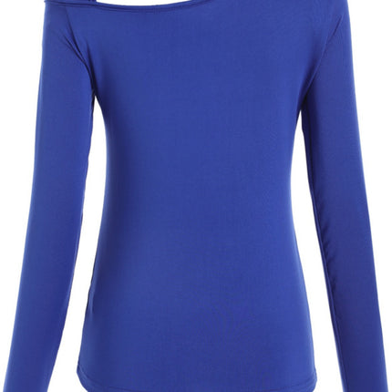 Cutout Asymmetrical Neck Long Sleeve T-Shirt