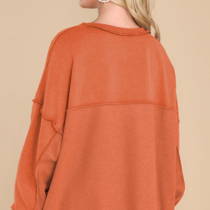 Exposed Seam Long Sleeve Sweatshirt