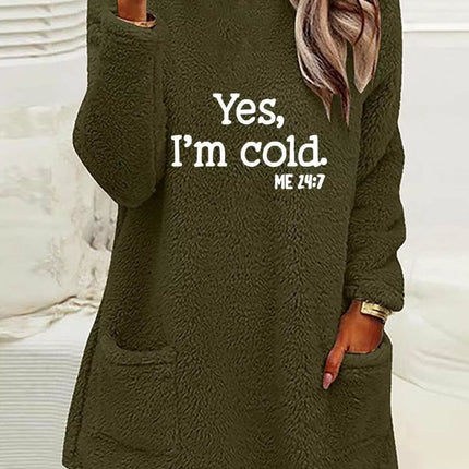 Full Size Letter Long Sleeve Fleece Sweatshirt Plus Size