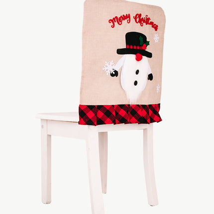 3-Pack Plaid Christmas Gnome Chair Covers