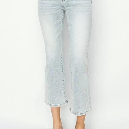 RISEN Full Size Mid Rise Cropped Flare Jeans