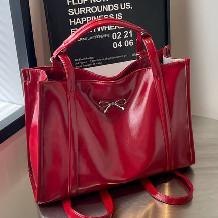 PU Leather Bow Shoulder Bag