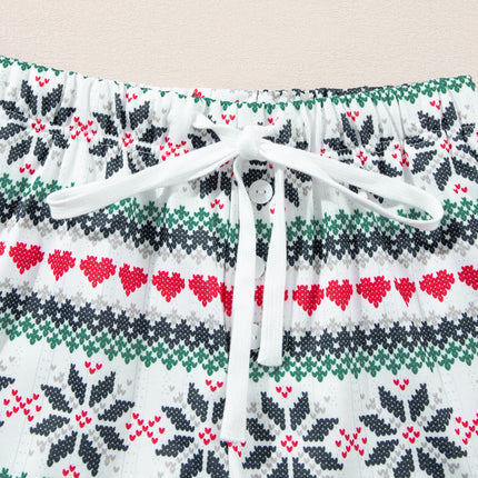 Letter Graphic Round Neck Top and Printed Shorts Lounge Set