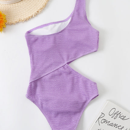 Cutout One Shoulder One-Piece Swimwear