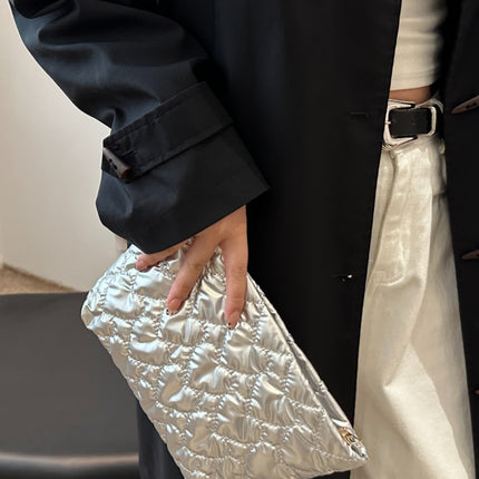 Ruched Heart Clutch with Zipper