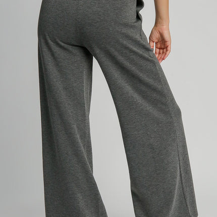 Umgee Full Size Drawstring Wide Leg Pants with Pockets