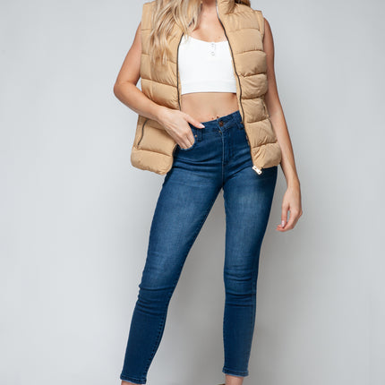 Snobbish Zip Up Turtleneck Vest with Pockets