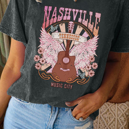 Graphic Round Neck Short Sleeve T-Shirt